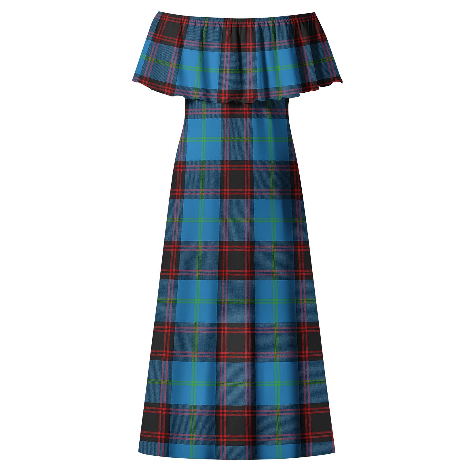 Wedderburn Tartan Off Shoulder Long Dress - Tartanvibesclothing