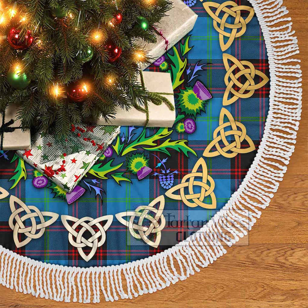 Wedderburn Tartan Christmas Tree Skirt with Thistle Celtic Knot Style - Tartan Vibes Clothing