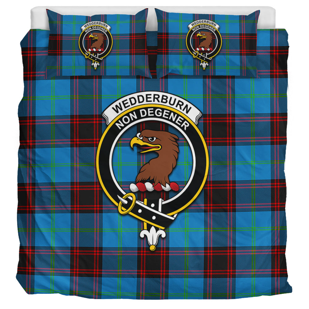 Wedderburn Tartan Bedding Set with Family Crest - Tartan Vibes Clothing