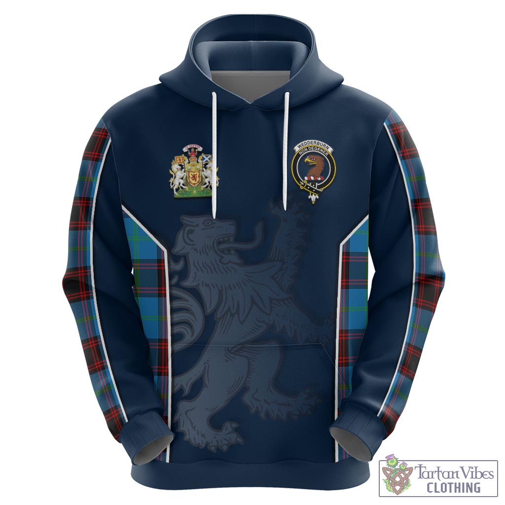 Tartan Vibes Clothing Wedderburn Tartan Hoodie with Family Crest and Lion Rampant Vibes Sport Style