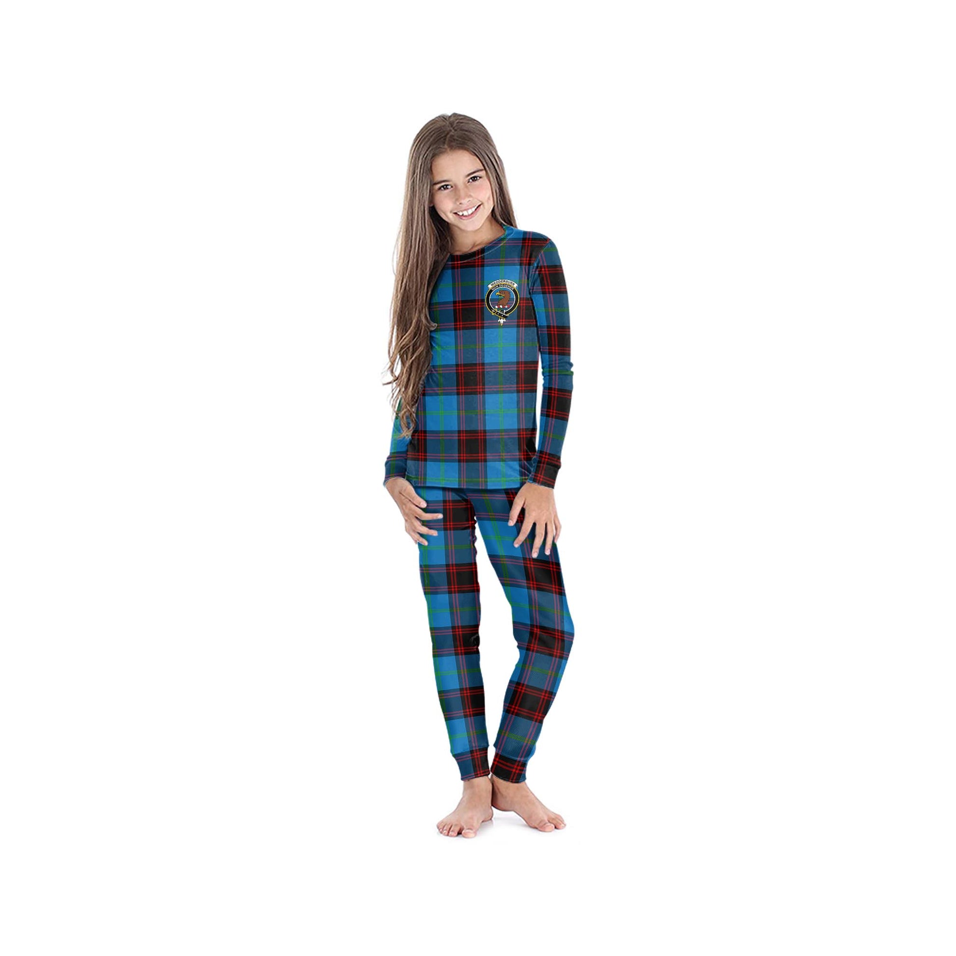 Wedderburn Tartan Pajamas Family Set with Family Crest - Tartanvibesclothing