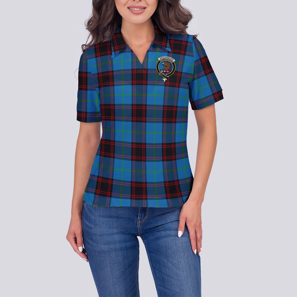 Wedderburn Tartan Polo Shirt with Family Crest For Women - Tartan Vibes Clothing