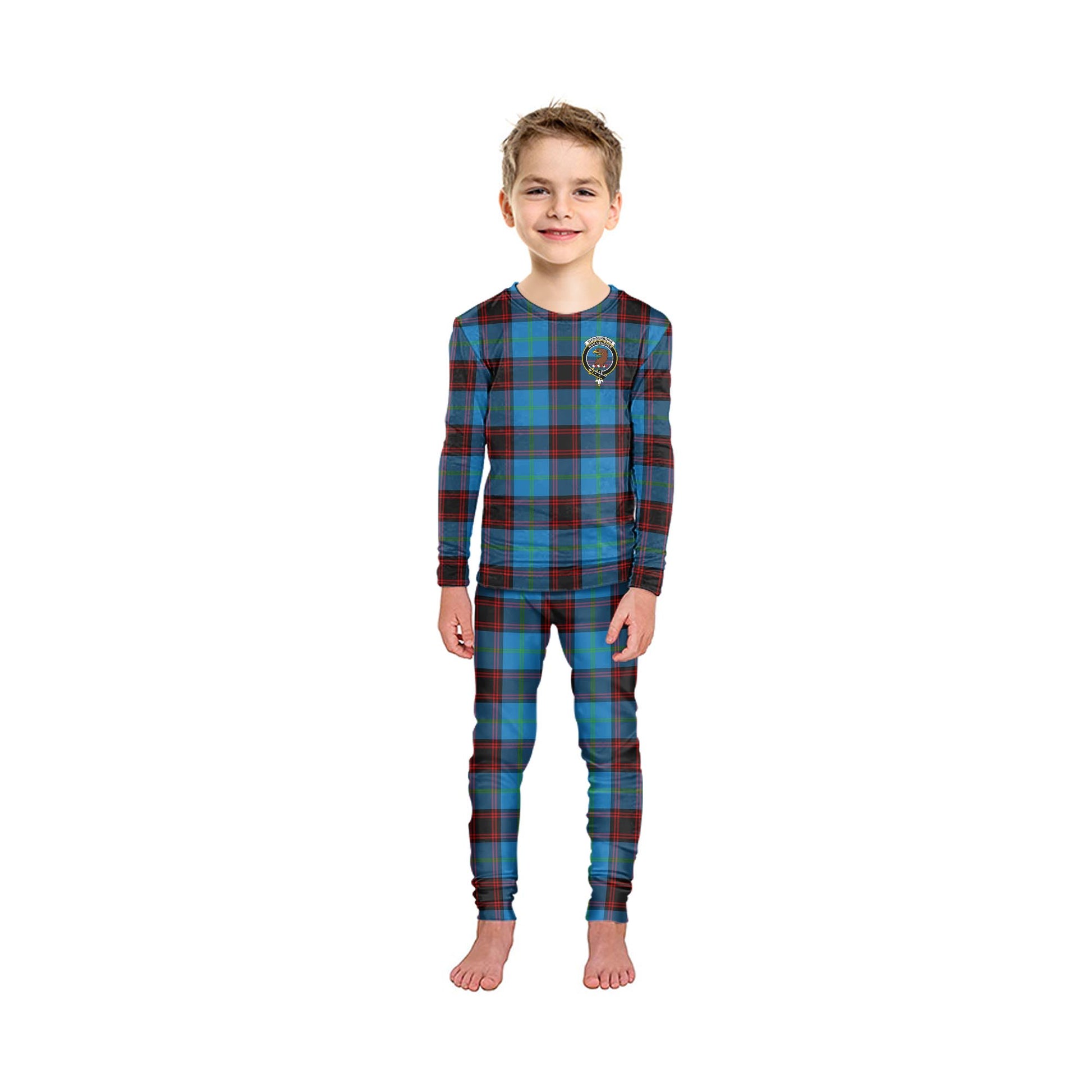 Wedderburn Tartan Pajamas Family Set with Family Crest - Tartanvibesclothing