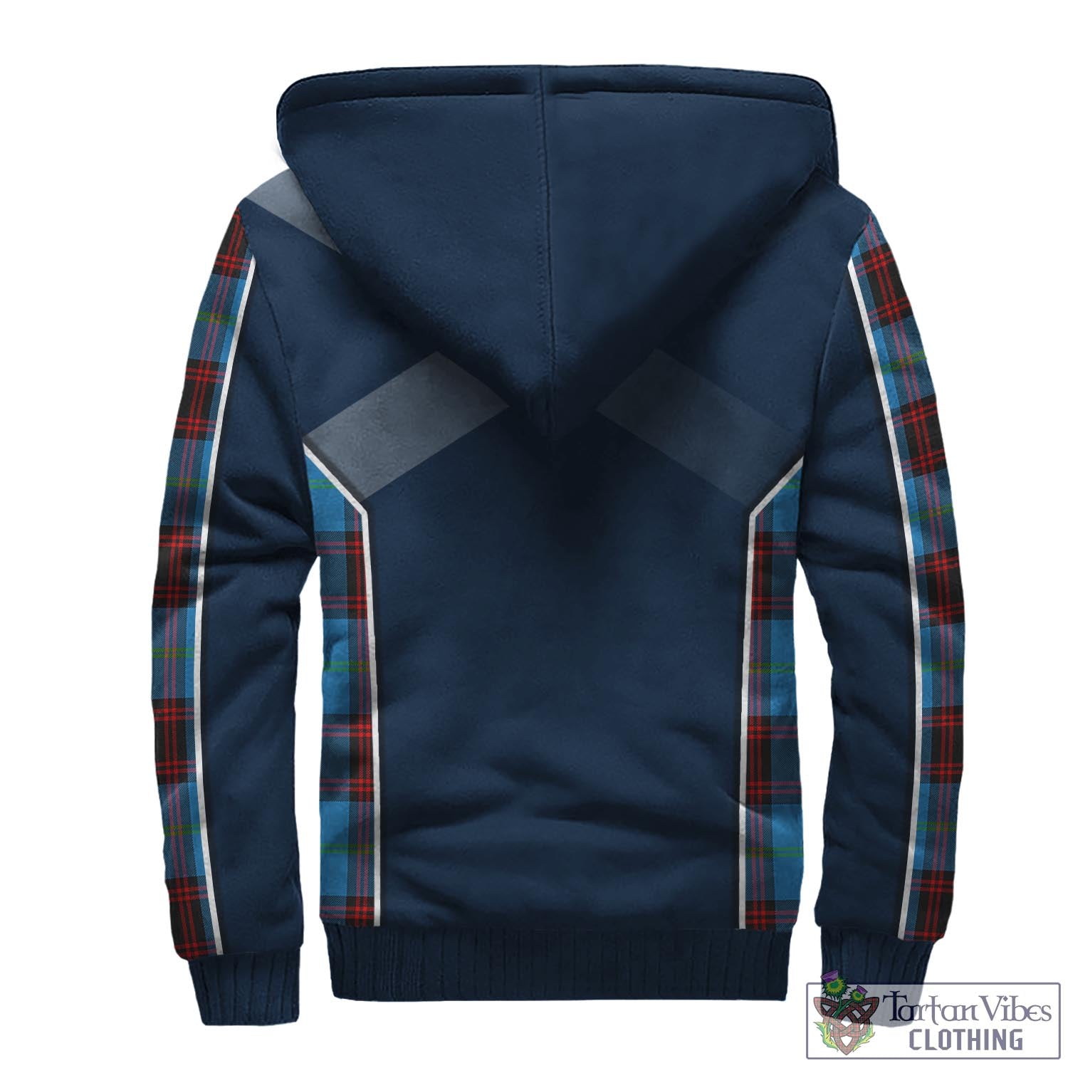 Tartan Vibes Clothing Wedderburn Tartan Sherpa Hoodie with Family Crest and Scottish Thistle Vibes Sport Style