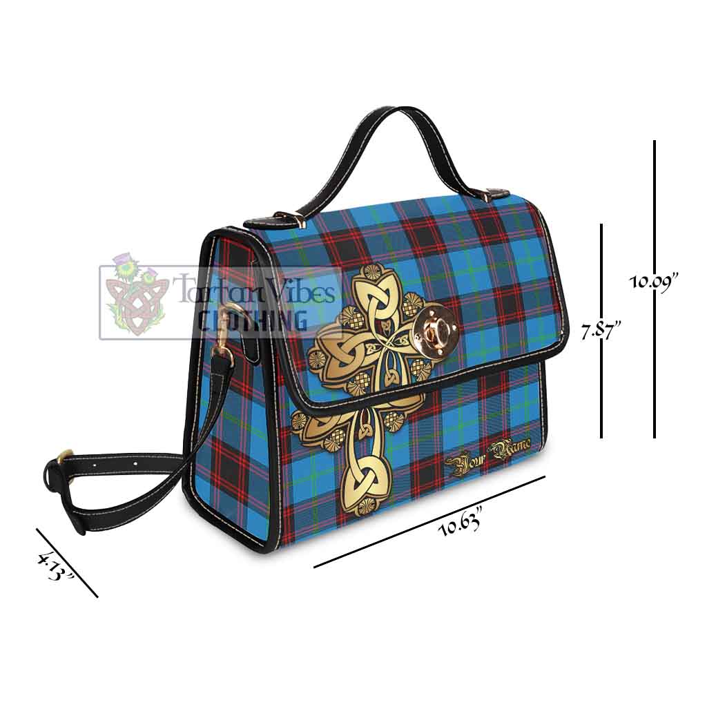 Wedderburn Tartan Waterproof Canvas Bag Golden Thistle Celtic Cross Style - Tartan Vibes Clothing