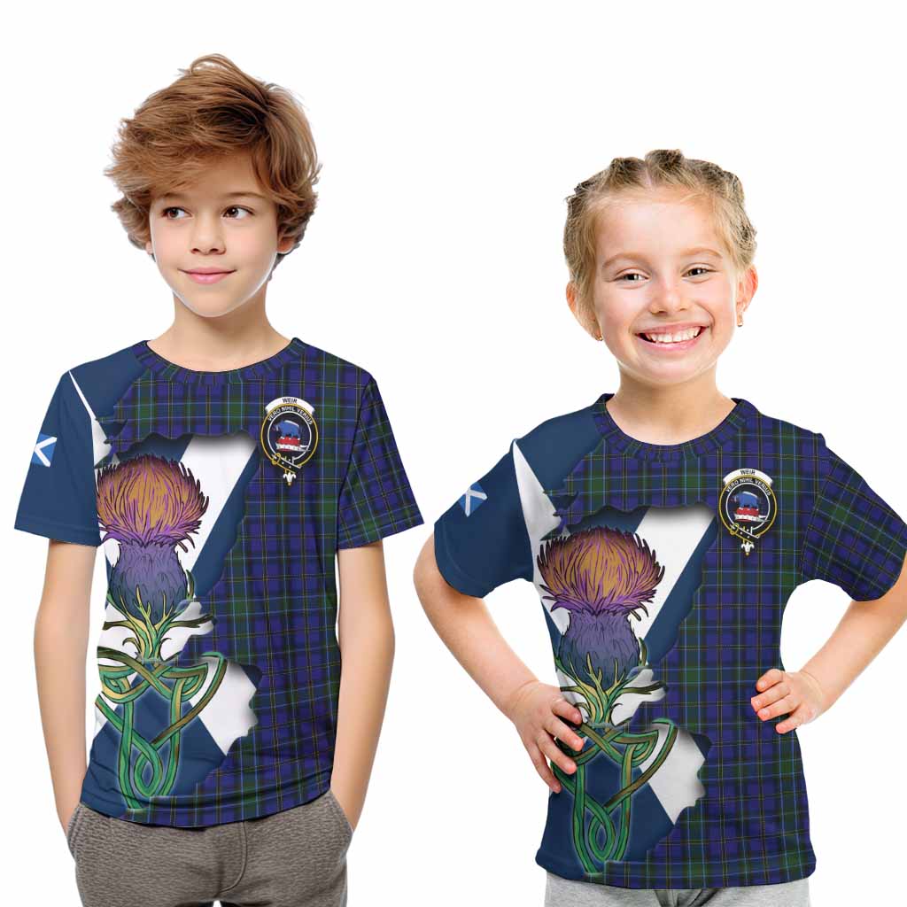 Weir Tartan Family Crest Kid T-Shirt Scottish Thistle Celtic Inspired Youth XL Size14 - Tartan Vibes Clothing