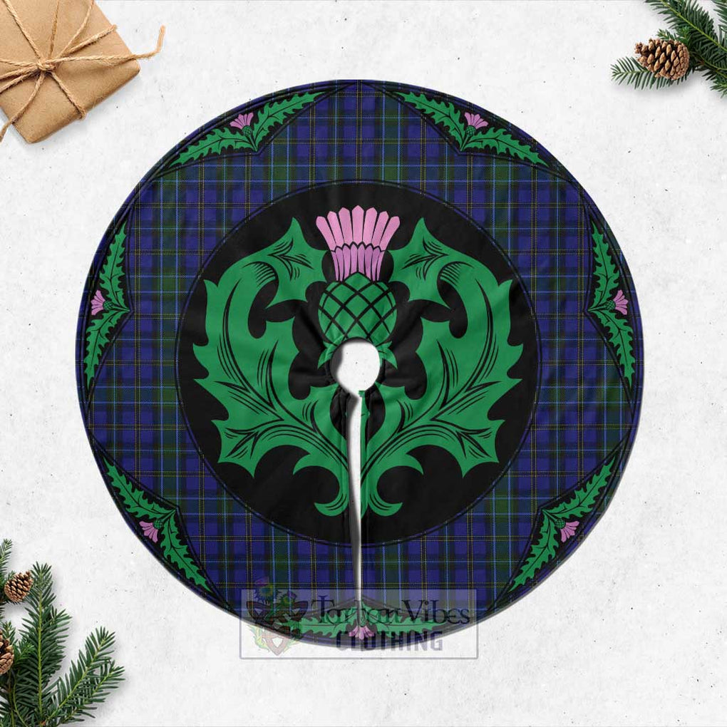 Tartan Vibes Clothing Weir Tartan Christmas Tree Skirt Scottish Thistle Style