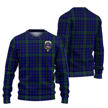 Weir Tartan Knitted Sweater with Family Crest