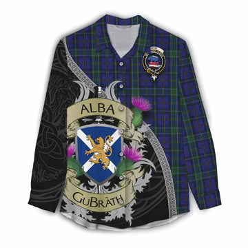 Weir Tartan Family Crest Women's Casual Shirt Lion Rampant Royal Thistle Shield Celtic Inspired