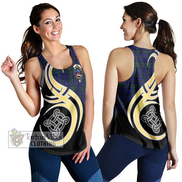 Weir Tartan Women's Racerback Tanks with Family Crest and Celtic Symbol Style