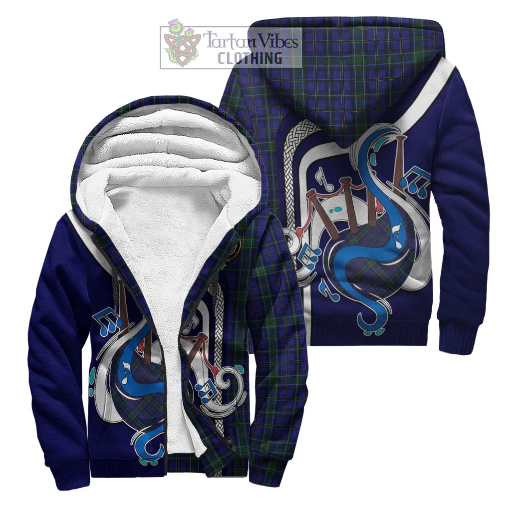 Tartan Vibes Clothing Weir Tartan Sherpa Hoodie with Epic Bagpipe Style