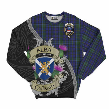 Weir Tartan Family Crest Sweatshirt Lion Rampant Royal Thistle Shield Celtic Inspired