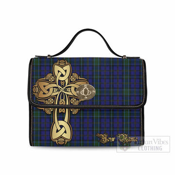 Weir Tartan Waterproof Canvas Bag Golden Thistle Celtic Cross Style