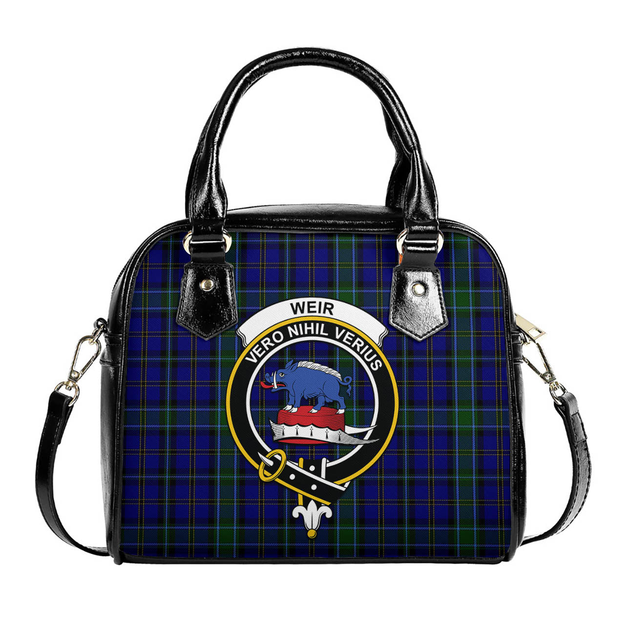 Weir Tartan Shoulder Handbags with Family Crest One Size 6*25*22 cm - Tartanvibesclothing