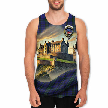 Weir Tartan Family Crest Men's Tank Top with Scottish Ancient Castle Style Men - Tartan Vibes Clothing
