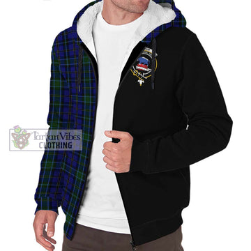 Weir Tartan Sherpa Hoodie with Family Crest and Half Of Me Style