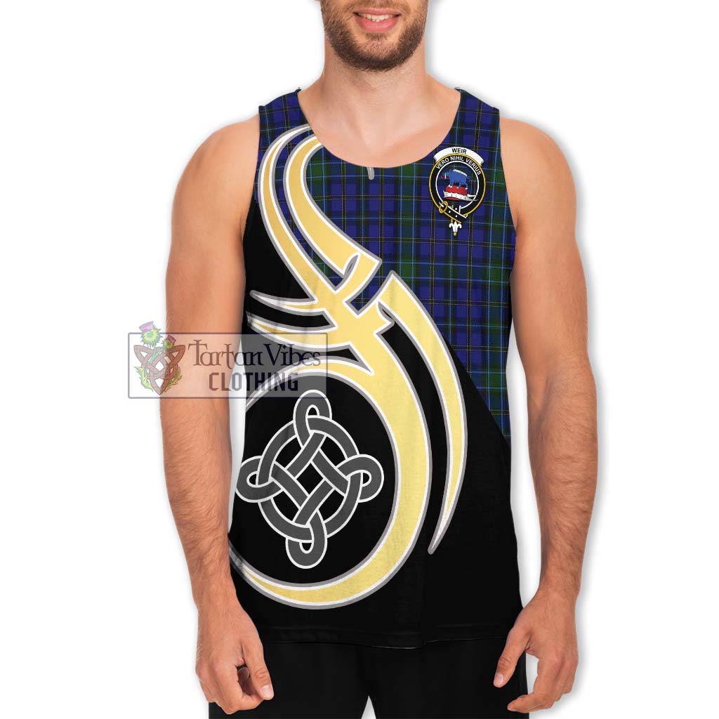 Weir Tartan Men's Tank Top with Family Crest and Celtic Symbol Style Men - Tartan Vibes Clothing