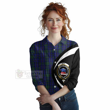 Weir Tartan Women's Casual Shirt with Family Crest Circle Style