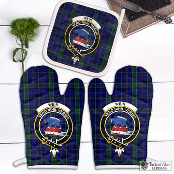 Weir Tartan Combo Oven Mitt & Pot-Holder with Family Crest