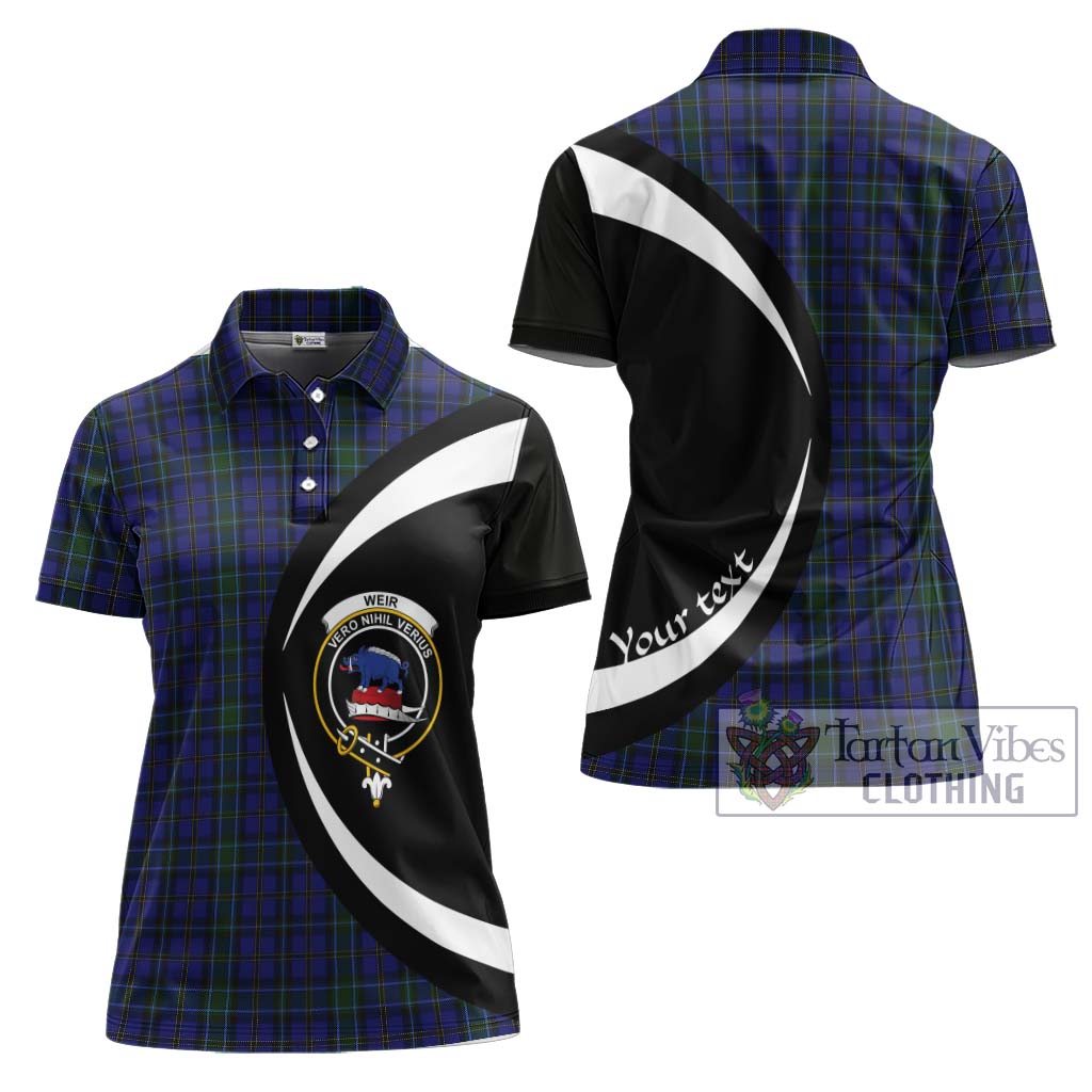 Tartan Vibes Clothing Weir Tartan Women's Polo Shirt with Family Crest Circle Style