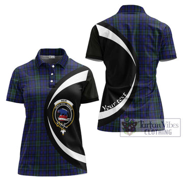 Weir Tartan Women's Polo Shirt with Family Crest Circle Style