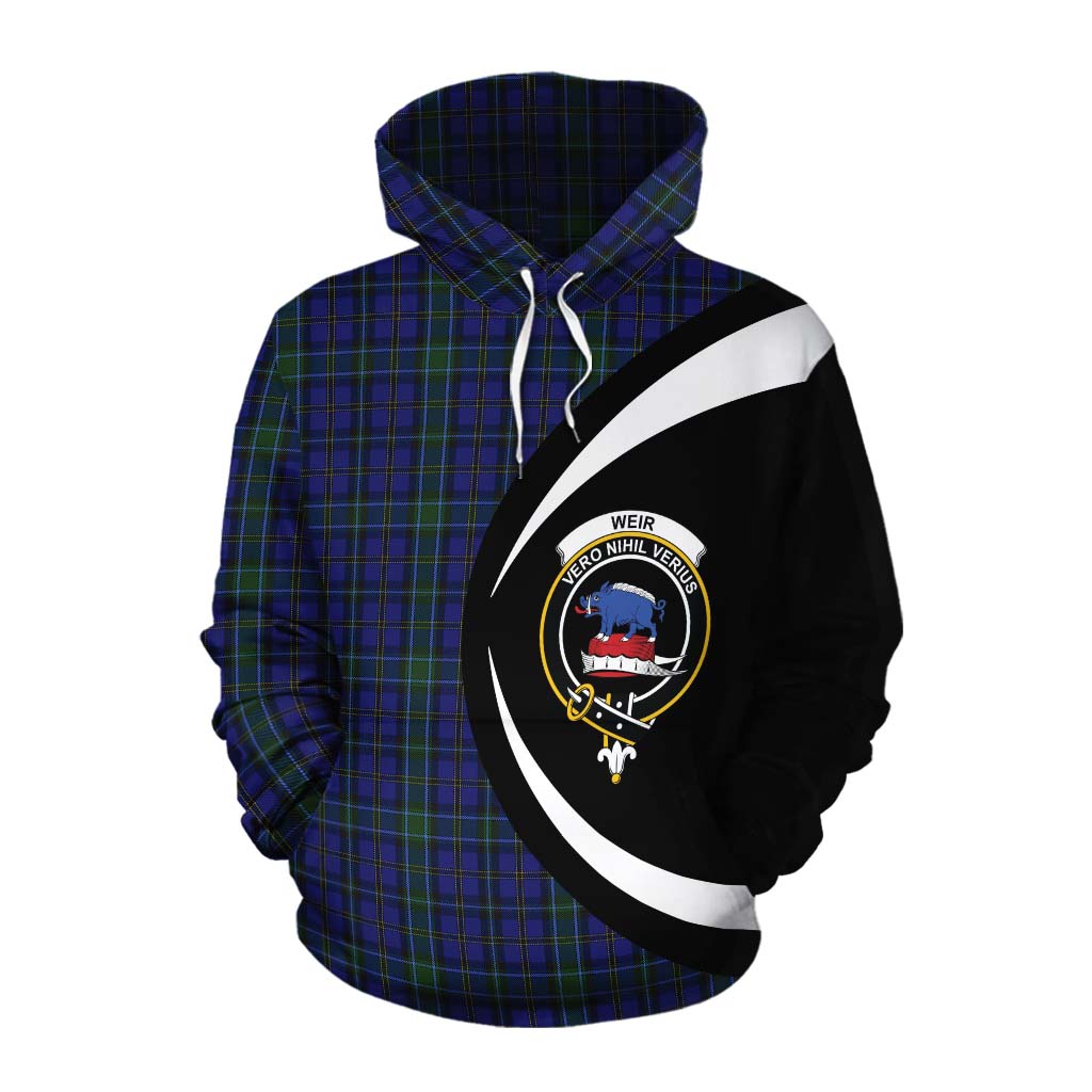 Tartan Vibes Clothing Weir Tartan Cotton Hoodie with Family Crest Circle Style