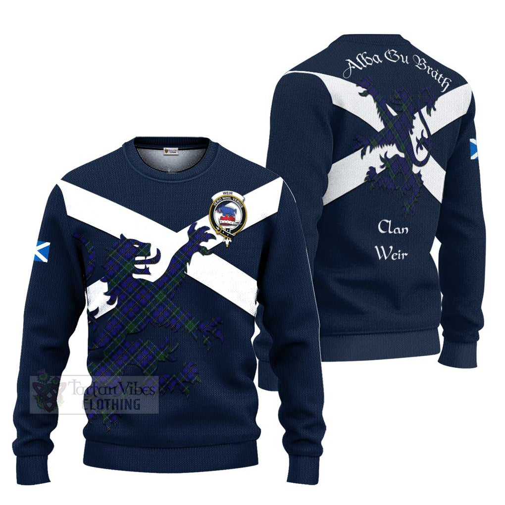 Tartan Vibes Clothing Weir Tartan Lion Rampant Knitted Sweater – Proudly Display Your Heritage with Alba Gu Brath and Clan Name