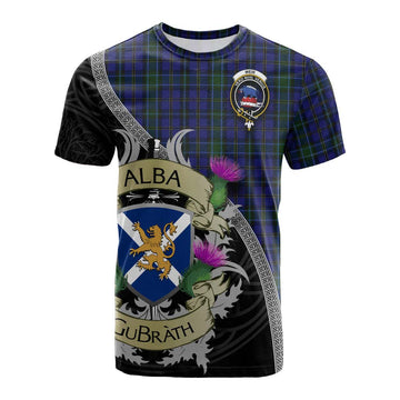 Weir Tartan Family Crest Cotton T-shirt Lion Rampant Royal Thistle Shield Celtic Inspired