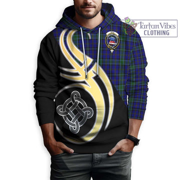 Weir Tartan Hoodie with Family Crest and Celtic Symbol Style