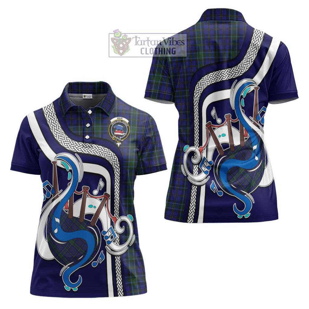 Weir Tartan Women's Polo Shirt with Epic Bagpipe Style Women - Tartanvibesclothing Shop