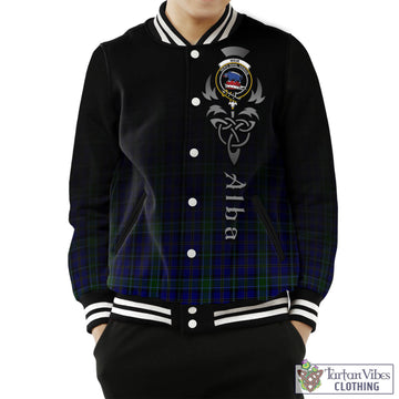 Weir Tartan Baseball Jacket Featuring Alba Gu Brath Family Crest Celtic Inspired