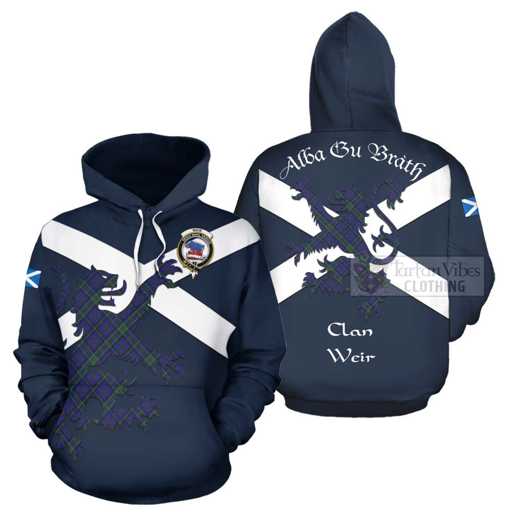 Tartan Vibes Clothing Weir Tartan Lion Rampant Hoodie – Proudly Display Your Heritage with Alba Gu Brath and Clan Name