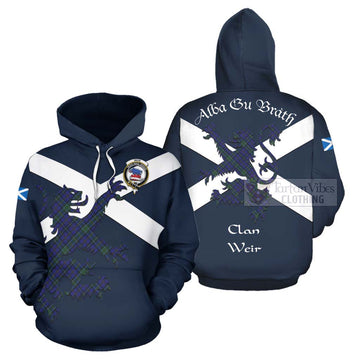 Weir Tartan Lion Rampant Hoodie Proudly Display Your Heritage with Alba Gu Brath and Clan Name