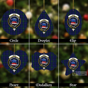 Weir Tartan Christmas Aluminium Ornament with Family Crest