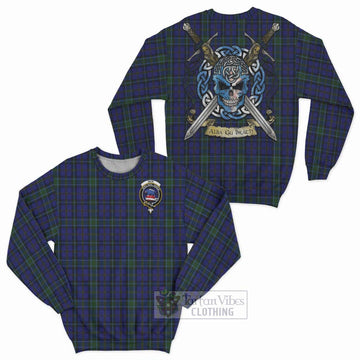 Weir Tartan Sweatshirt with Family Crest Celtic Skull Style