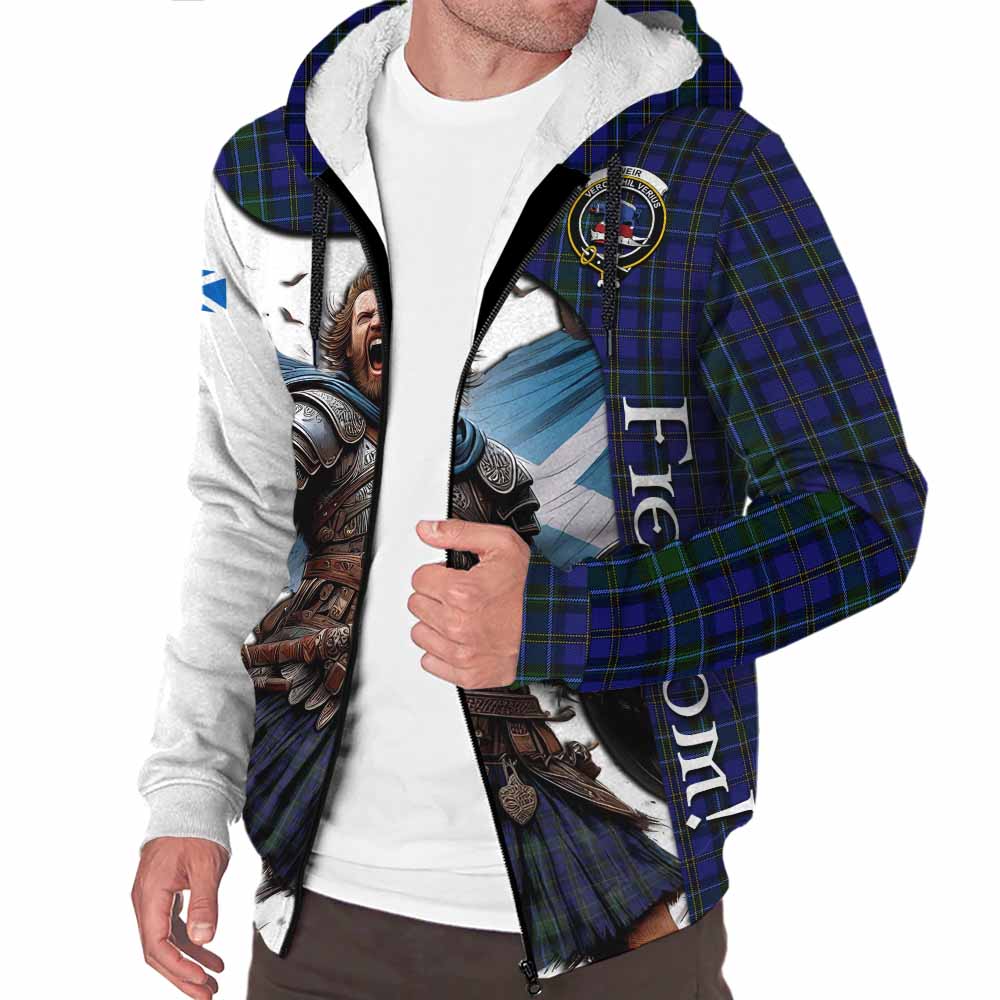 Tartan Vibes Clothing Weir Crest Tartan Sherpa Hoodie Inspired by the Freedom of Scottish Warrior