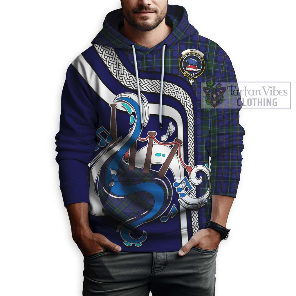 Weir Tartan Hoodie with Epic Bagpipe Style Zip Hoodie - Tartanvibesclothing Shop