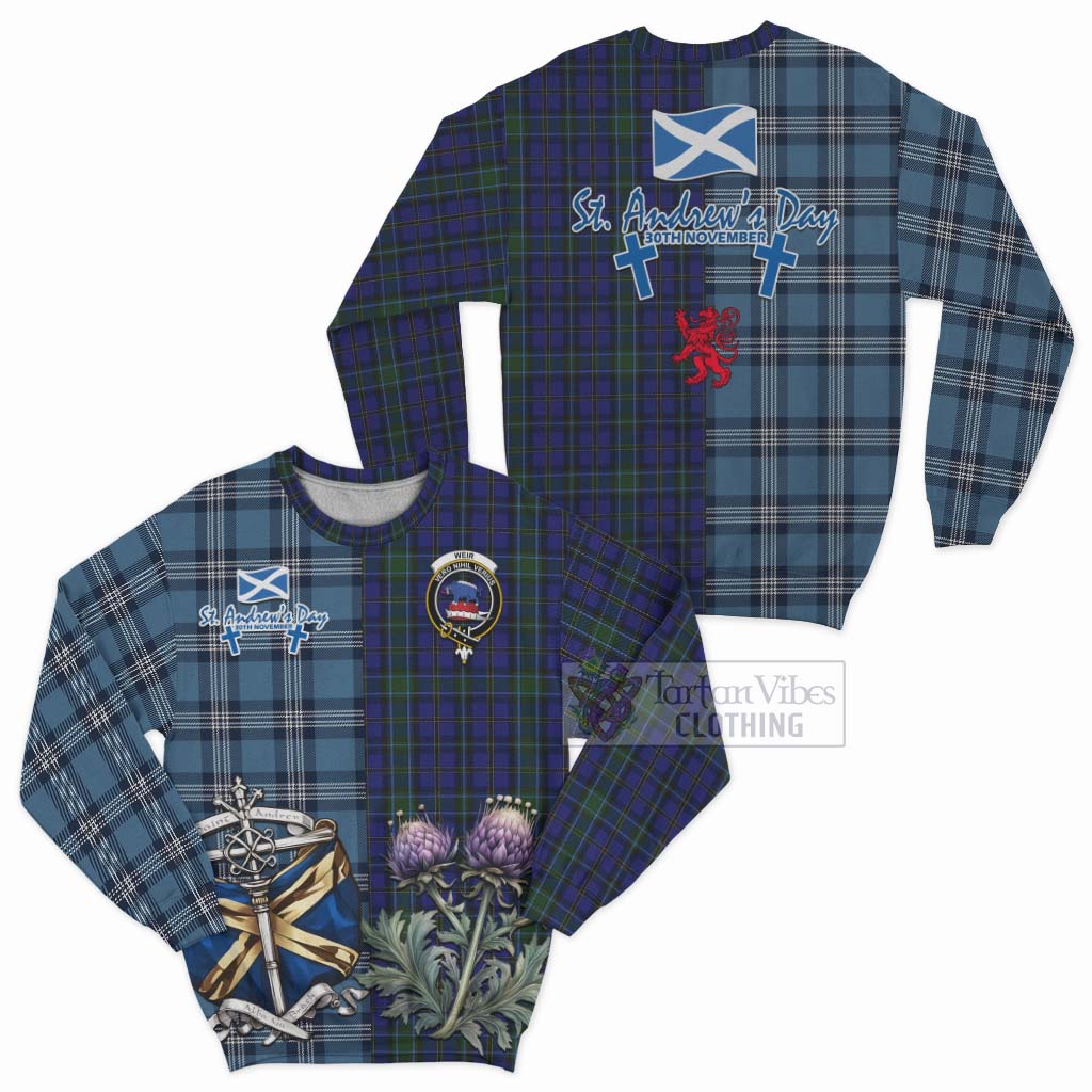 Tartan Vibes Clothing Weir Tartan Sweatshirt Happy St. Andrew's Day Half Tartan Style