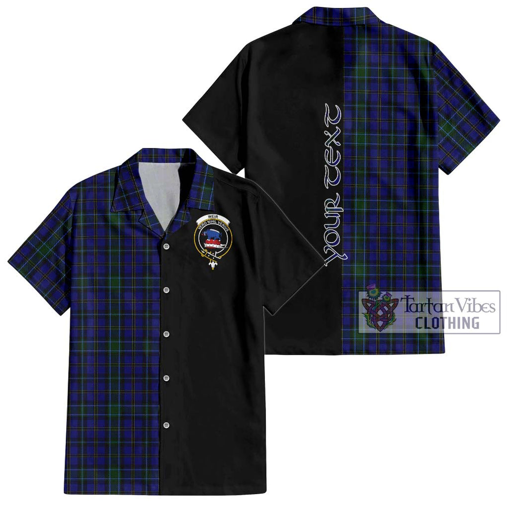 Weir Tartan Short Sleeve Button Shirt with Family Crest and Half Of Me Style Kid - Tartanvibesclothing Shop