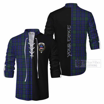 Weir Tartan Ghillie Kilt Shirt with Family Crest and Half Of Me Style