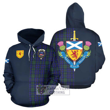 Weir Tartan Hoodie Alba with Scottish Lion Royal Arm Half Style