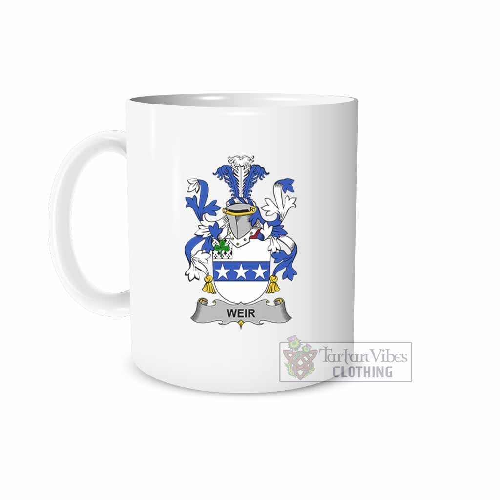 Weir Irish Clan Coat of Arms Ceramic Mug White - 2D-tartanvibesclothing