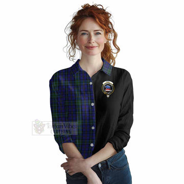 Weir Tartan Women's Casual Shirt with Family Crest and Half Of Me Style