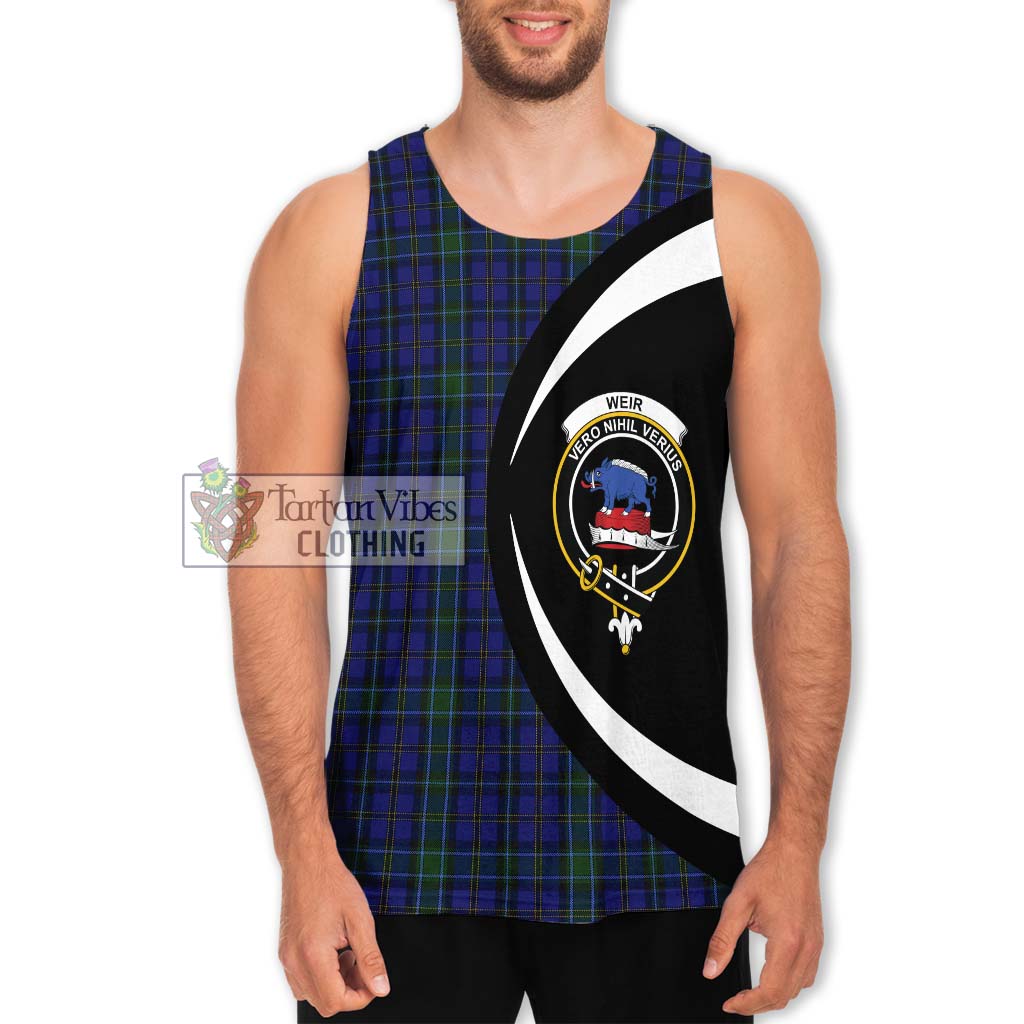 Tartan Vibes Clothing Weir Tartan Men's Tank Top with Family Crest Circle Style