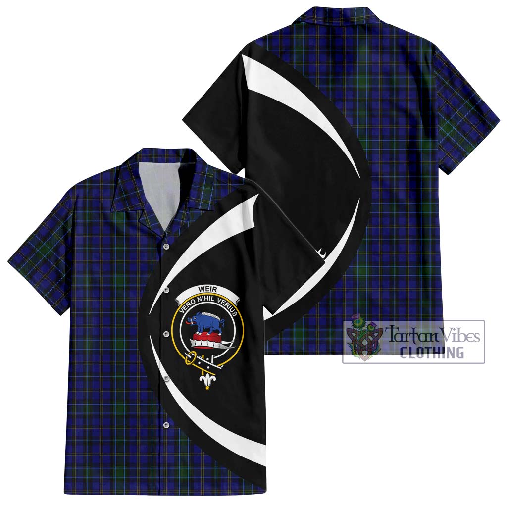 Tartan Vibes Clothing Weir Tartan Short Sleeve Button Up with Family Crest Circle Style