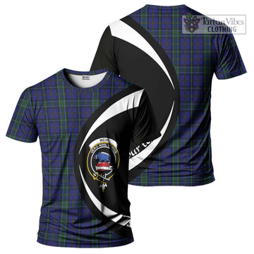 Weir Tartan T-Shirt with Family Crest Circle Style