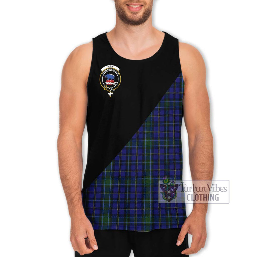 Weir Tartan Men's Tank Top with Family Crest and Military Logo Style Men - Tartanvibesclothing Shop