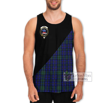 Weir Tartan Men's Tank Top with Family Crest and Military Logo Style