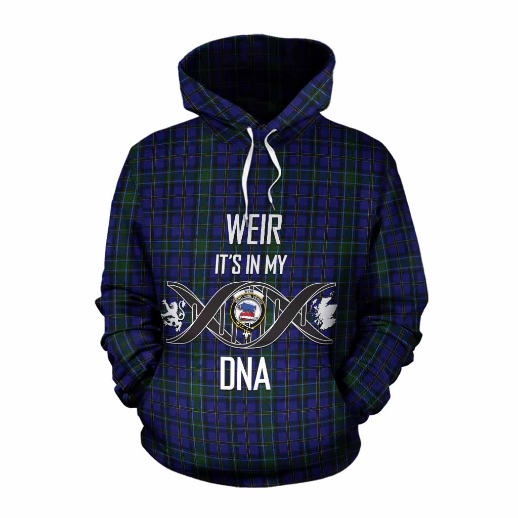 Tartan Vibes Clothing Weir Tartan Cotton Hoodie with Family Crest DNA In Me Style