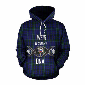 Weir Tartan Cotton Hoodie with Family Crest DNA In Me Style